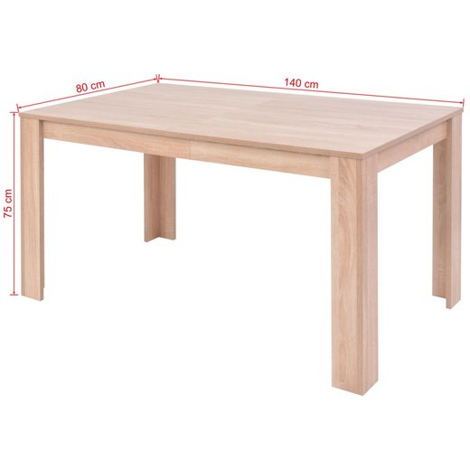 Esszimmertisch und Sthle 5-tlg. Kunstleder Eiche Cremewei