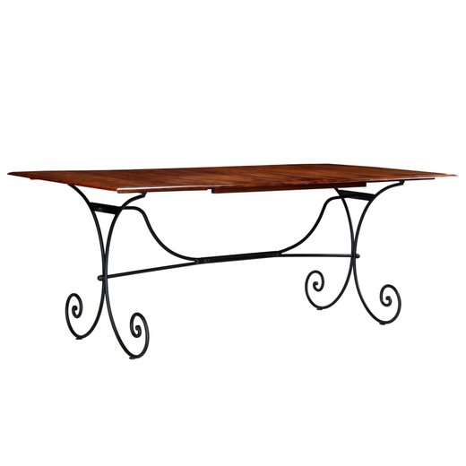 Essgruppe 9-tlg. Akazienholz Massiv mit Palisander-Finish