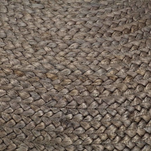 Handgefertigter Sitzpuff Hellgrau 45 x 30 cm Jute
