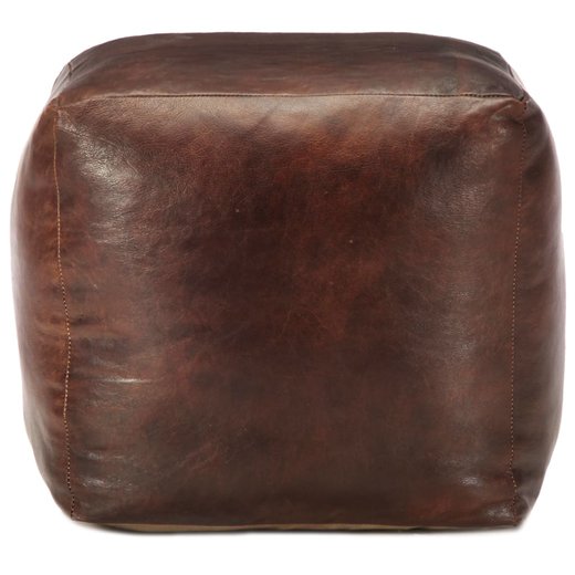 Pouf Dunkelbraun 40 x 40 x 40 cm Echtes Ziegenleder