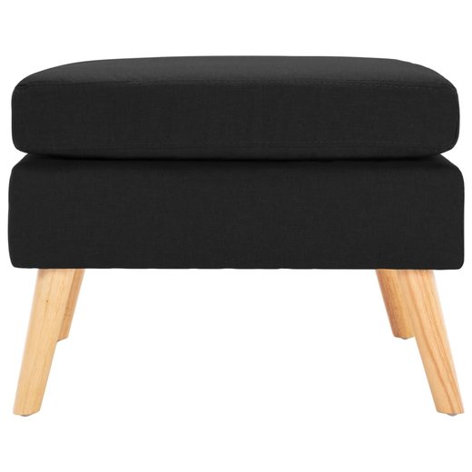 Fuhocker Schwarz Stoff
