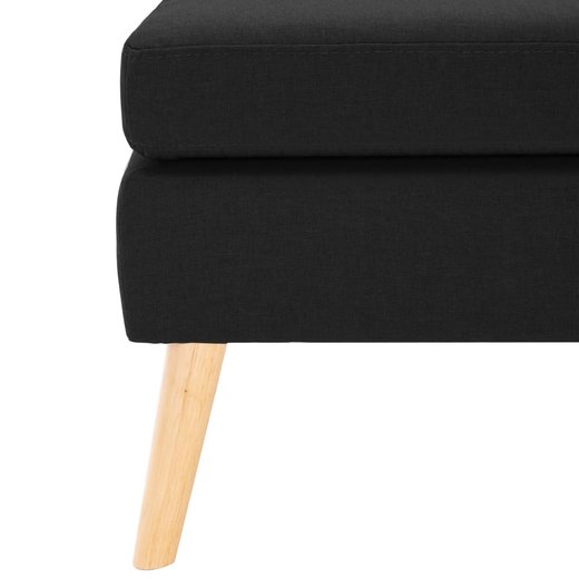 Fuhocker Schwarz Stoff