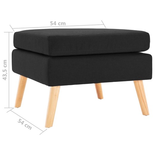 Fuhocker Schwarz Stoff