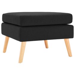 Fuhocker Schwarz Stoff