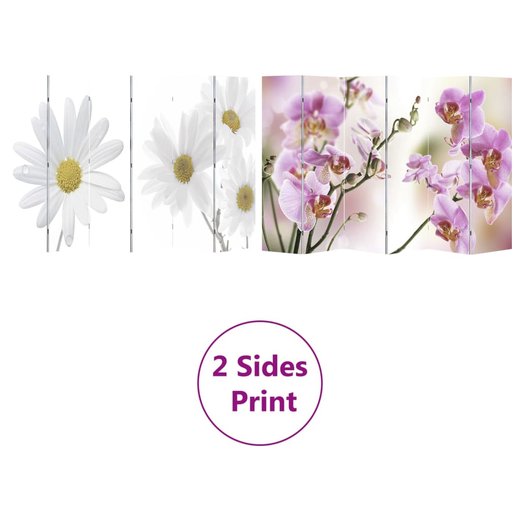 Raumteiler klappbar 240 x 170 cm Blume