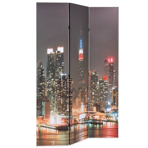 Raumteiler klappbar 120 x 170 cm New York bei Nacht