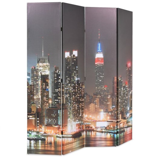 Raumteiler klappbar 160 x 170 cm New York bei Nacht