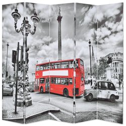 Raumteiler klappbar 200 x 170 cm London Bus Schwarz-Wei