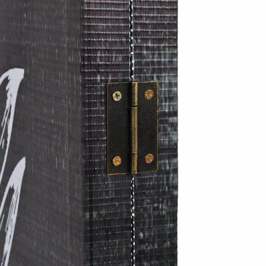 Raumteiler klappbar 160 x 170 cm Federn Schwarz-Wei