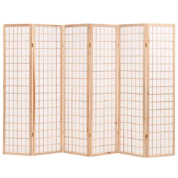 6-tlg. Raumteiler Japanischer Stil Klappbar 240 x 170 cm...