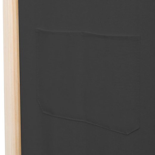 5-teiliger Raumteiler Grau 200 x 170 x 4 cm Stoff