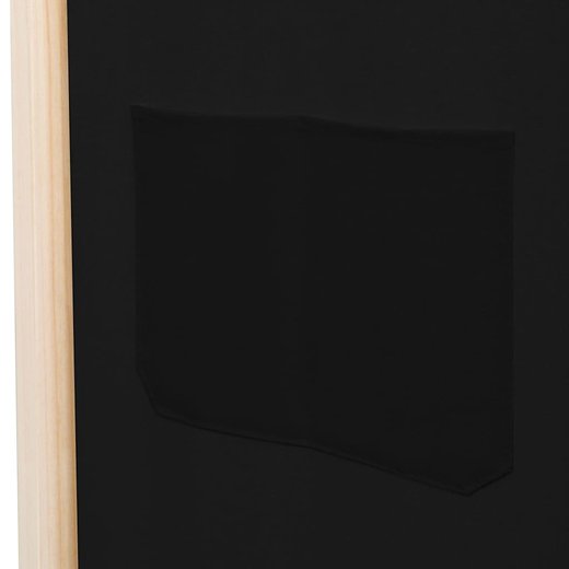 4-teiliger Raumteiler Schwarz 160 x 170 x 4 cm Stoff