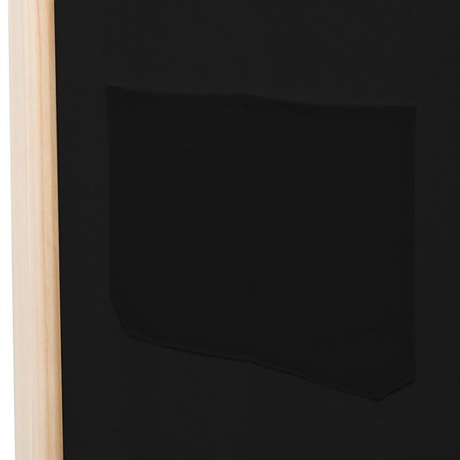 5-teiliger Raumteiler Schwarz 200 x 170 x 4 cm Stoff