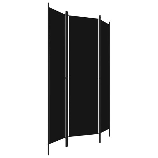 3-tlg. Raumteiler Schwarz 150x180 cm