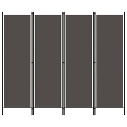 4-tlg. Raumteiler Anthrazit 200x180 cm