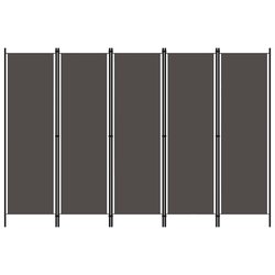 5-tlg. Raumteiler Anthrazit 250x180 cm