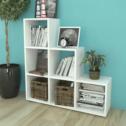 Treppenregal Bcherregal 107 cm Wei