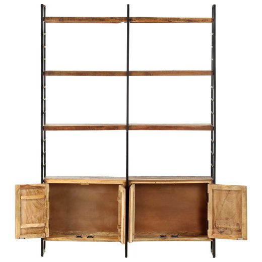 Bcherregal 4 Ebenen 124x30x180 cm Altholz Massiv