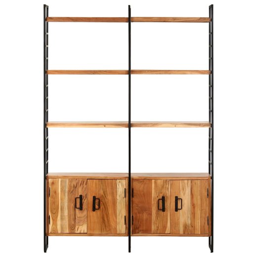 Bcherregal 4 Etagen 124x30x180 cm Massivholz Akazie
