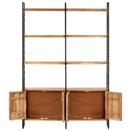 Bcherregal 4 Etagen 124x30x180 cm Massivholz Akazie