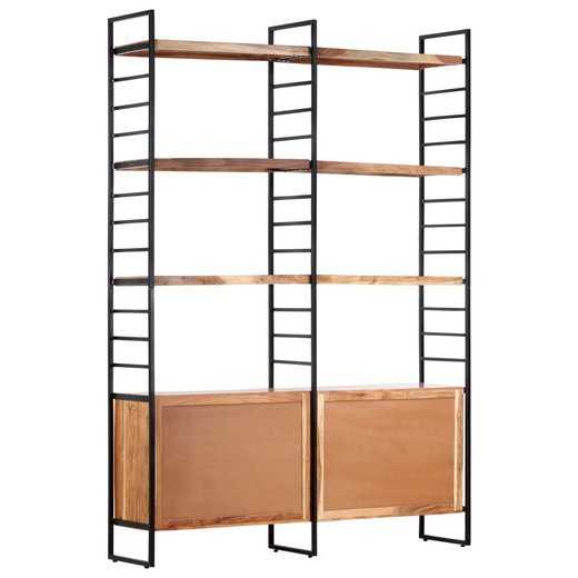 Bcherregal 4 Etagen 124x30x180 cm Massivholz Akazie