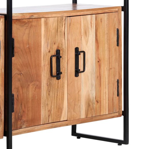 Bcherregal 4 Etagen 124x30x180 cm Massivholz Akazie