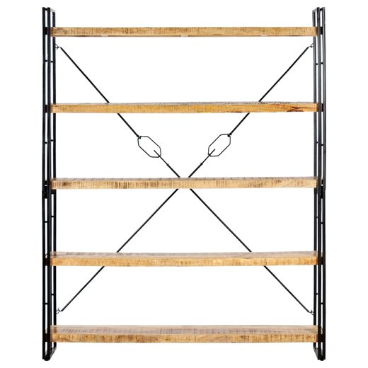 B�cherregal 5 F�cher 140x30x180 cm Mango Massivholz