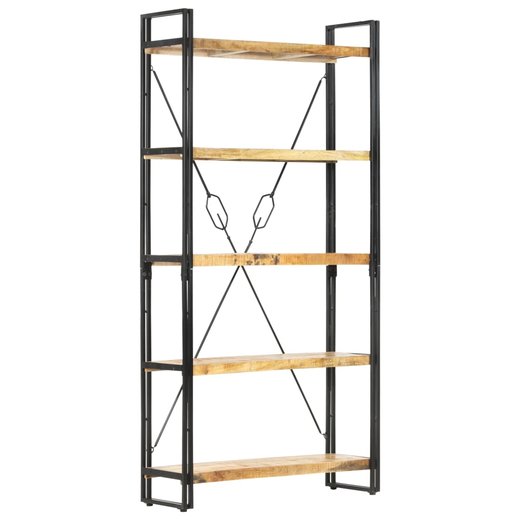 Bcherregal 5 Fcher 90 x 30 x 180 cm Mango Massivholz