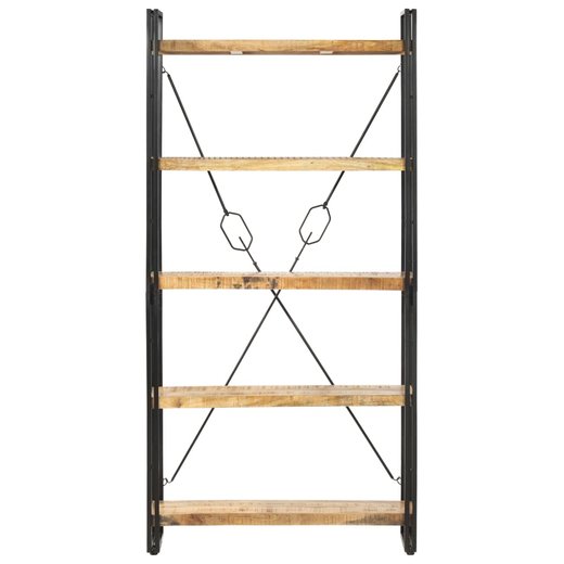 Bcherregal 5 Fcher 90 x 30 x 180 cm Mango Massivholz