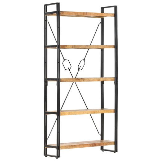 Bcherregal 5 Fcher 90 x 30 x 180 cm Mango Massivholz