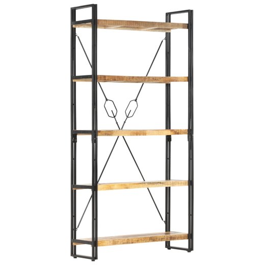 Bcherregal 5 Fcher 90 x 30 x 180 cm Mango Massivholz
