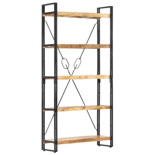 Bcherregal 5 Fcher 90 x 30 x 180 cm Mango Massivholz