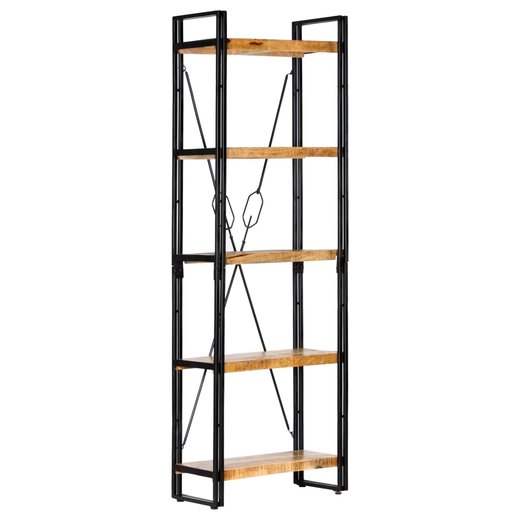 Bcherregal 5 Fcher 60 x 30 x 180 cm Mango Massivholz