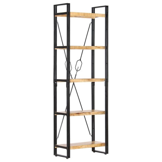 Bcherregal 5 Fcher 60 x 30 x 180 cm Mango Massivholz