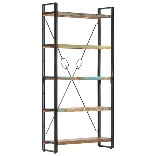 Bcherregal 5 Fcher 90x30x180 cm Altholz Massiv