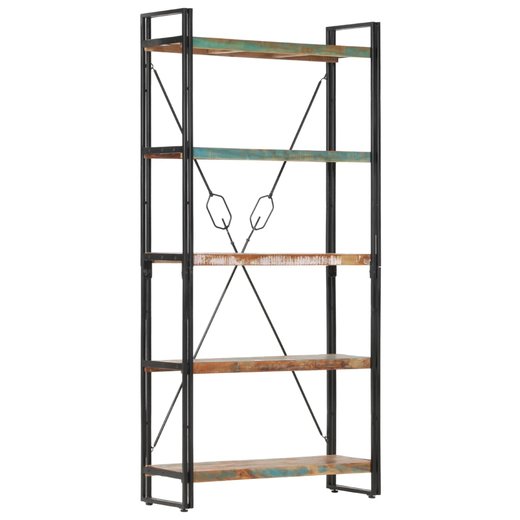 Bcherregal 5 Fcher 90x30x180 cm Altholz Massiv