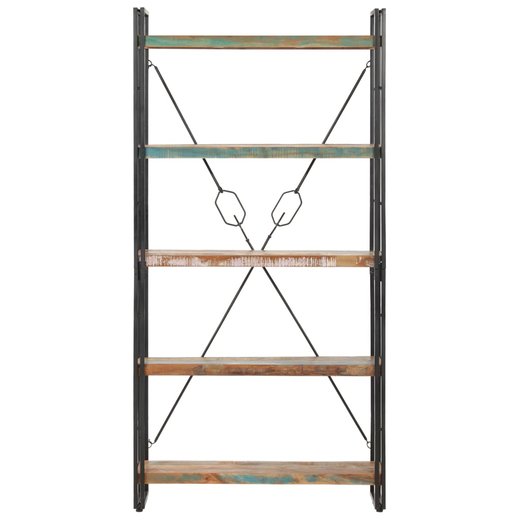 Bcherregal 5 Fcher 90x30x180 cm Altholz Massiv