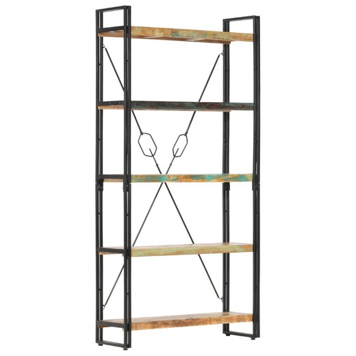 Bcherregal 5 Fcher 90x30x180 cm Altholz Massiv