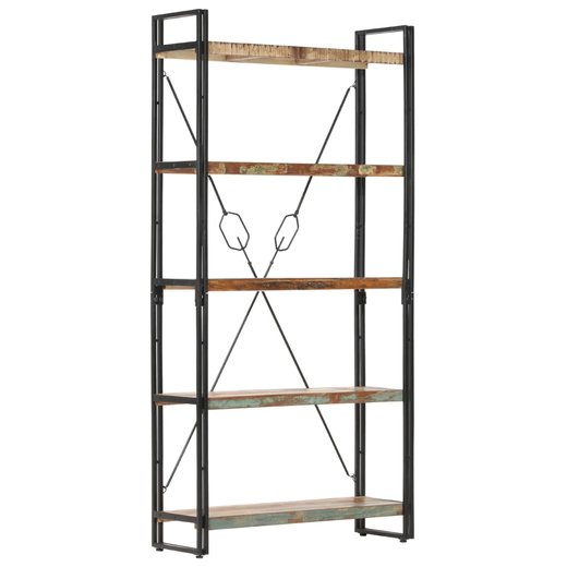 Bcherregal 5 Fcher 90x30x180 cm Altholz Massiv