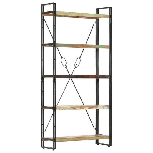 Bcherregal 5 Fcher 90x30x180 cm Altholz Massiv
