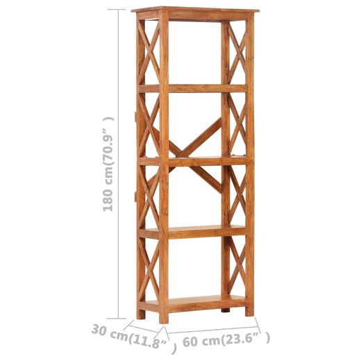 Bcherregal 60x30x180 cm Akazie Massivholz Palisander-Finish