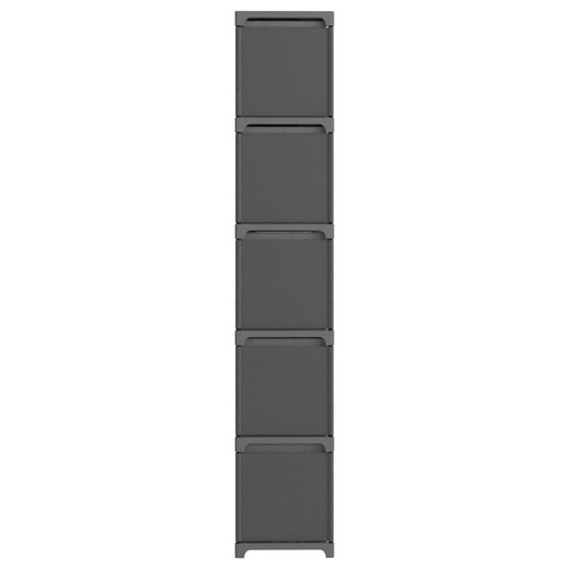 Wrfel-Regal mit Boxen 15 Fcher Grau 103x30x175,5 cm Stoff