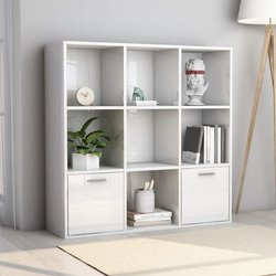 Bcherregal Hochglanz-Wei 98 x 30 x 98 cm Spanplatte