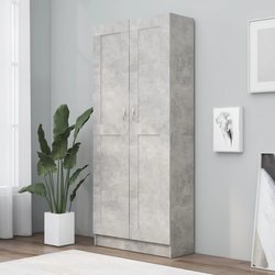 Bcherschrank Betongrau 82,5x30,5x185,5 cm Spanplatte