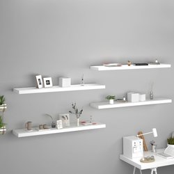 Schwebende Wandregale 4 Stk. Wei 120x23,5x3,8 cm MDF