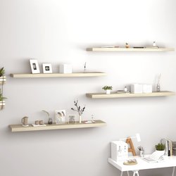 Schwebende Wandregale 4 Stk. Eichefarben 120x23,5x3,8 cm MDF