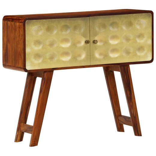 Sideboard mit Goldaufdruck 90x30x77 cm Massivholz