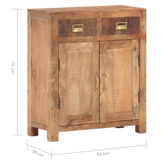 Sideboard 65 x 30 x 75 cm Massives Raues Mangoholz
