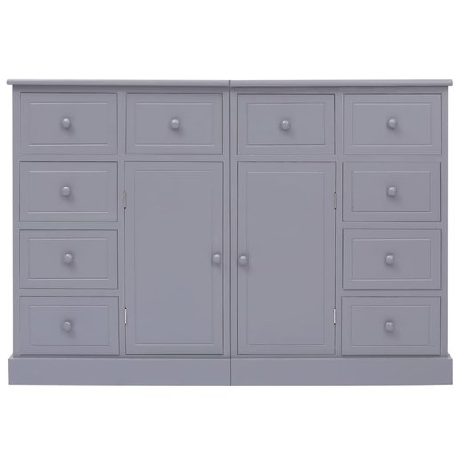 Sideboard mit 10 Schubladen Grau 1133079 cm Holz