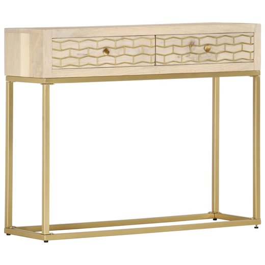 Konsolentisch Golden 90  30  75 cm Massivholz Mango